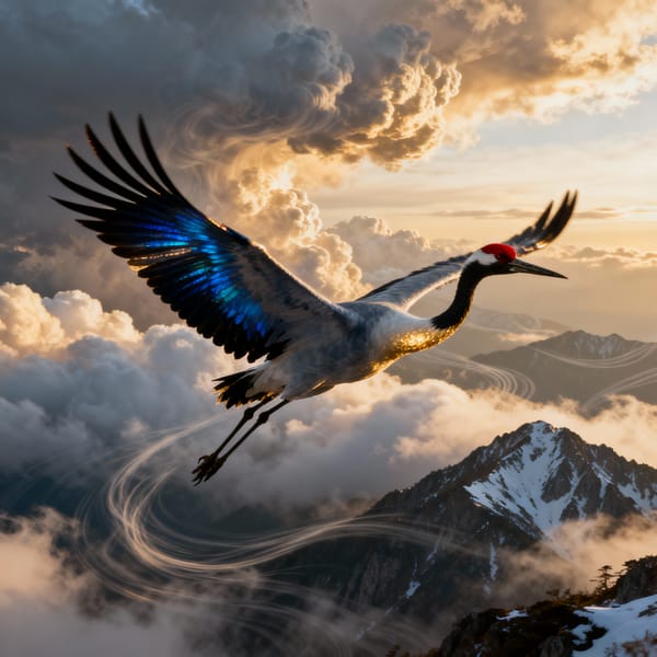 Cloud‑Crane Chases the Wind — Express Your Freedom